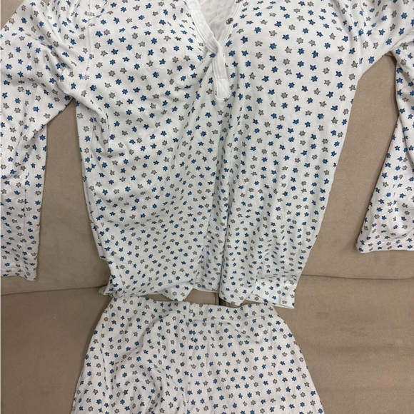 Kids White and Blue Star Pajamas - Picture 1 of 3